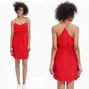 Madewell Red Silk Cami Dress